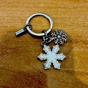 COACH RHINESTONE SNOWFLAKE KEYCHAIN